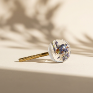 HEATHER - clear white sphere knob