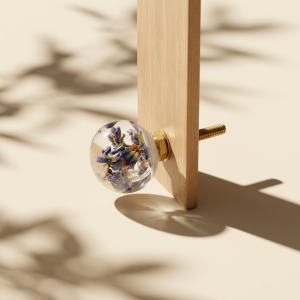 LAVENDER - clear white sphere knob